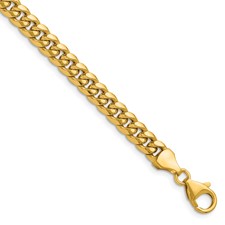 Image of Herco 14K Polished 6.0mm Semi-Solid Domed Miami Curb 8.5 Inch Chain Bracelet