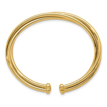 Herco 14K Polished Intertwined Flexible Cuff Bangle — alternate view
