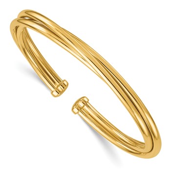 Herco 14K Polished Intertwined Flexible Cuff Bangle