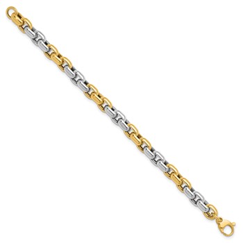 Herco 14K Two-tone Polished 8mm Cable Chain Bracelet — alternate view