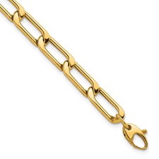 Image of Herco 14K Polished 6.8mm Enlongated Curb Link w/ .5in Ext. Bracelet