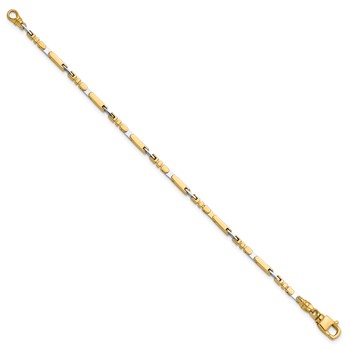Herco 14K Two-tone Polished Fancy Bar Link Bracelet — alternate view