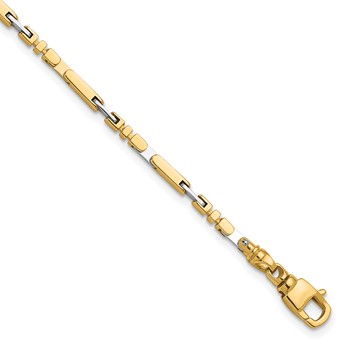 Herco 14K Two-tone Polished Fancy Bar Link Bracelet