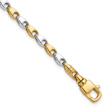 Herco 14K Two-tone Polished Fancy Teardrop Link Bracelet