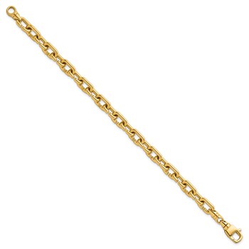 Herco 14K Polished Fancy 7.4mm Notched Cable Chain Bracelet — alternate view
