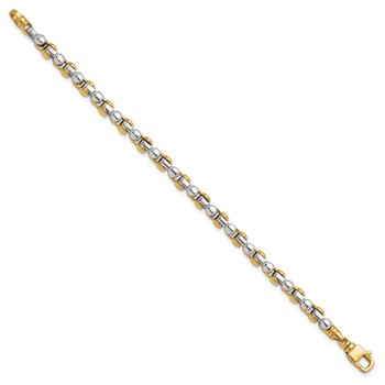 Herco 14K Two-tone Polished Fancy 6.5mm Link Bracelet — alternate view