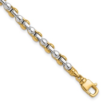 Herco 14K Two-tone Polished Fancy 6.5mm Link Bracelet