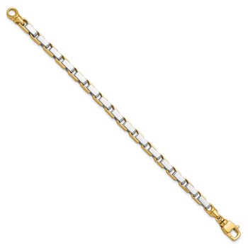 Herco 14K Two-tone Polished Fancy Rectangular Link Bracelet — alternate view