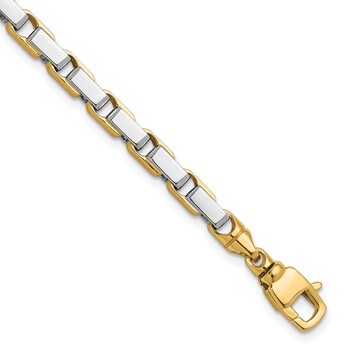Herco 14K Two-tone Polished Fancy Rectangular Link Bracelet