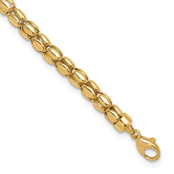 Herco 14K Polished Fancy Oval Barrel Link Bracelet