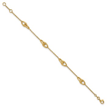 Herco 14K Polished Double Link Station 7 Inch with .5 Inch Extension Bracelet — alternate view