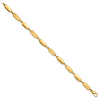 Herco 14K Polished and Satin Rounded Rectangular Link Bracelet — alternate view