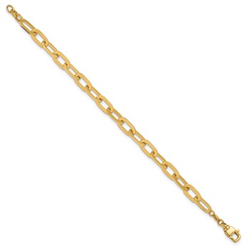 Herco 14K Polished Flat Solid Oval Link Bracelet — alternate view