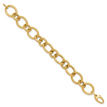 Herco 14K Polished and Satin Fancy Circle and Oval Link Bracelet — alternate view