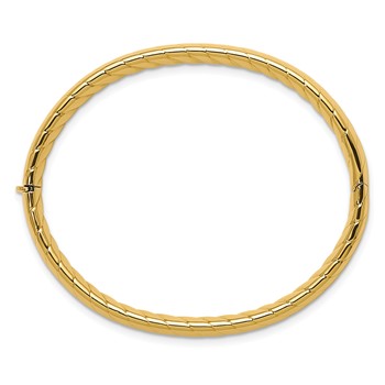Herco 14K Polished and Grooved Twist Hinged Bangle — alternate view