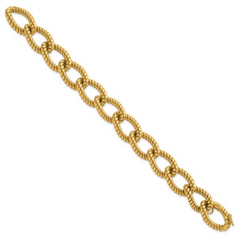 Herco 14K Polished and Twisted Oval Link Bracelet — alternate view