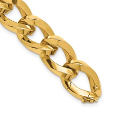 Image of Herco 14K Polished Square Tube Oval Link Bracelet