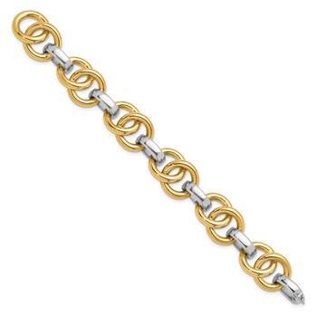 Herco 14K Two-tone Polished Double Circle Link Bracelet — alternate view