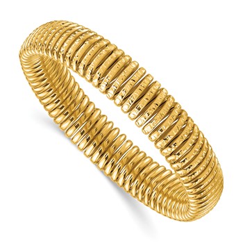 Herco 14K Polished and Diamond-cut Stretch Bracelet