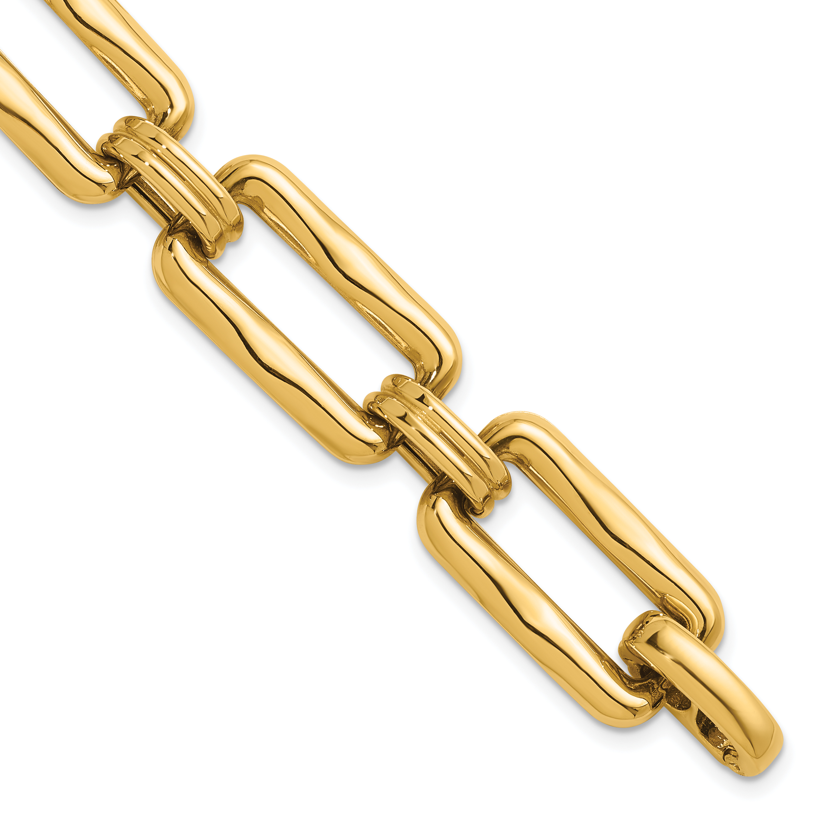 14k Polished and Textured Fancy Link Bracelet並行輸入品 Leslie\u0027s 14K Polished and Textured Fancy Link Bracelet | G.G. Gems