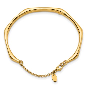 Herco 14K Polished Fancy with Safety Chain Cuff Bracelet — alternate view