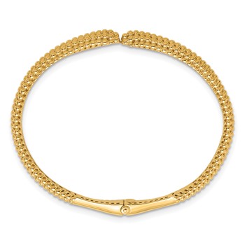 Herco 14K Polished and Beaded Hinged Bypass Cuff Bracelet — alternate view