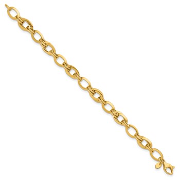 Herco 14K Polished Fancy Knife Edge Oval Link Bracelet — alternate view
