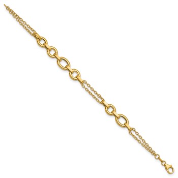 Herco 14K Polished Fancy Two-Strand Link Bracelet — alternate view