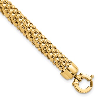 Herco 14K Polished 8mm Popcorn Mesh Bracelet