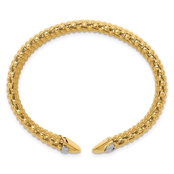 Herco 14K Two-tone Polished 18mm Popcorn Cuff Bangle — alternate view