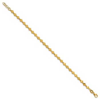 Herco 14k Polished Diamond-cut Geometric Bead 6.5 Inch with .5 Inch Extension Bracelet — alternate view