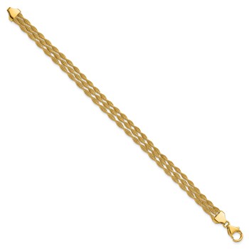 Herco 14K Polished Fancy Twisted Chain 3-Strand 7.25 Inch Bracelet — alternate view
