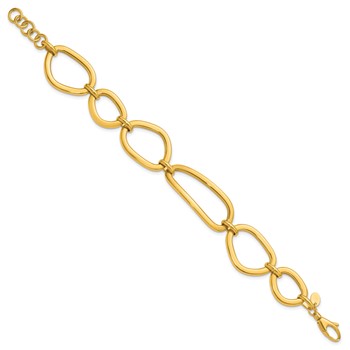 Herco 14K Polished Fancy Contemporary Link 7 Inch with .75 Inch Extension Bracelet — alternate view