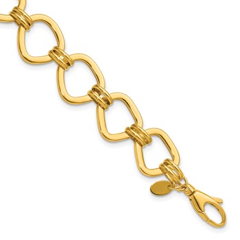 Herco 14K Polished Fancy Contemporary Link 7 Inch with .75 Inch Extension Bracelet