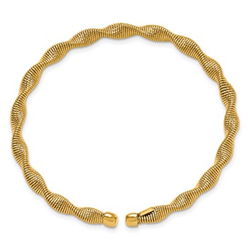 Herco 14K Textured and Twisted Fancy 4.5mm Flexible Cuff Bracelet — alternate view