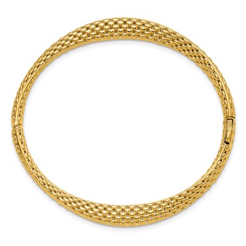 Herco 14K Polished and Twisted Popcorn Hinged Bangle — alternate view