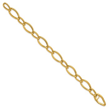 Herco 14K Polished Mixed Elongated Curb 7.75 Inch Bracelet — alternate view