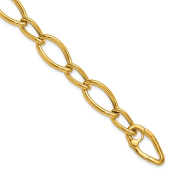 Herco 14K Polished Mixed Elongated Curb 7.75 Inch Bracelet