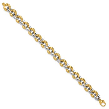 Herco 14K Two-tone Polished 10.0mm Round Link 7.5 Inch Bracelet — alternate view