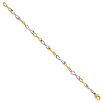 Herco 14K Two-tone Polished Solid Infinity Link 7.5 Inch Bracelet — alternate view