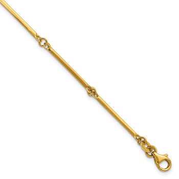 Herco 18K Polished Bar and Circle Link 7.5 Inch Bracelet