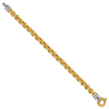Herco 18K Two-tone Polished 7.0mm Rolo Link 7.5 Inch Bracelet — alternate view