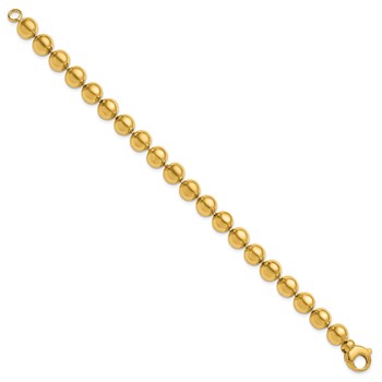 Herco 14K Polished 8.0mm Beaded 7.5 Inch Bracelet — alternate view