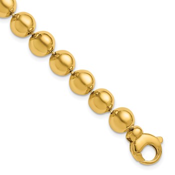 Herco 14K Polished 8.0mm Beaded 7.5 Inch Bracelet