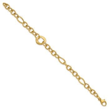Herco 14K Polished and Brushed Fancy Mixed Link 7.5 Inch Bracelet — alternate view