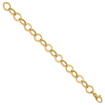Herco 14K Polished 10.75mm Navette Link 7.5 Inch Bracelet — alternate view