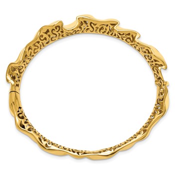 Herco 14K Polished Fancy Wavy Hinged Bangle — alternate view