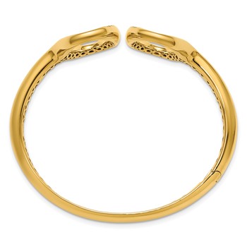 Herco 14K Polished Fancy Diamond Ovals Hinged Cuff Bangle — alternate view