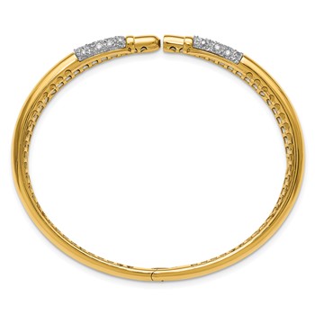 Herco 14K Polished Fancy Two-Row Diamond Hinged Cuff Bangle — alternate view