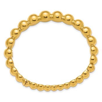 Herco 14K Polished and Beaded Graduated Hinged Bangle — alternate view